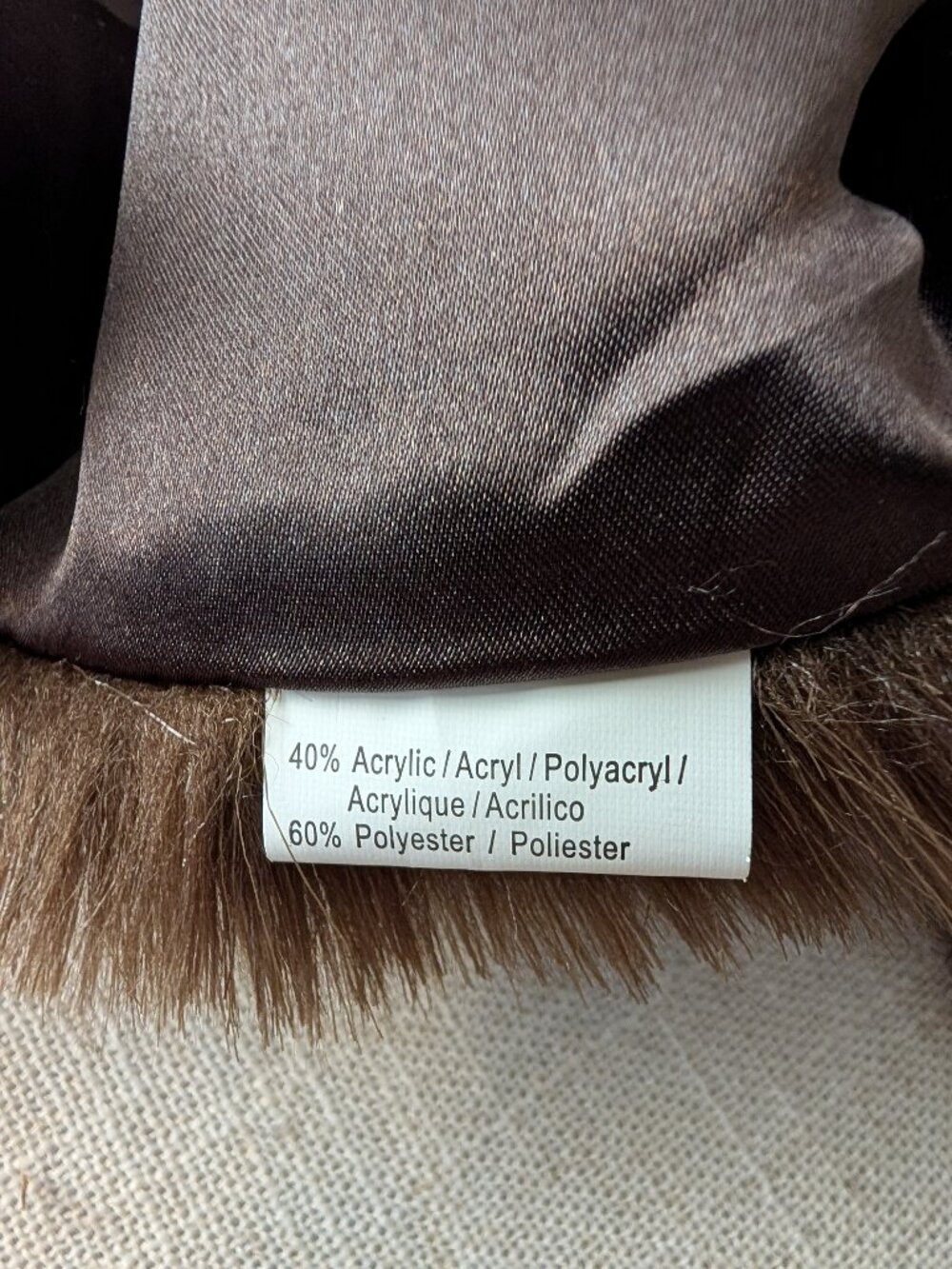 Faux Fur Brown Shawl Wrap - Picture 6 of 7